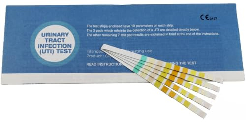 10 x Urine Infection Test Strips UTI Testing Sticks, Nitrite, Leukocytes and Blood (2 Packs of 5 Test Strips)