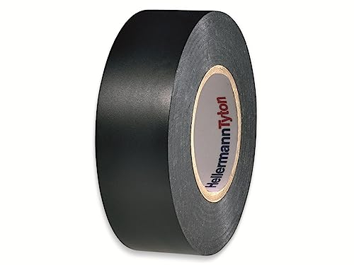 HellermannTyton, Cinta Aislante de PVC, Utilizadas para el Aislamiento, Protección, Fijación, Mantenimiento, Codificación por colores, 19mm x 20m Color Negro