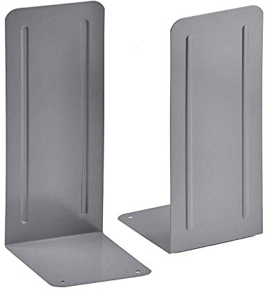 Acrimet Jumbo Premium Buchstützen aus Metall rutschfest Schwerlast (Silber) (1 Paar)