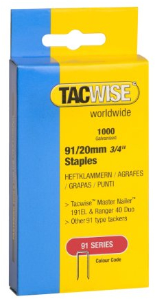 Tacwise 284 Type 91/20mm Staples for Staple Gun (1000) 20 mm 0284