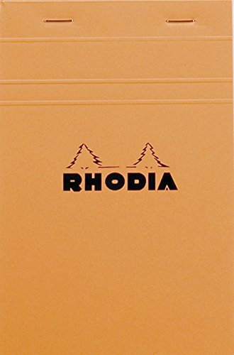 Rhodia - N°14 - Bloc Agrafé 80 Feuilles Détachables - Petits carreaux 5x5 - 11 x 17 cm - Orange