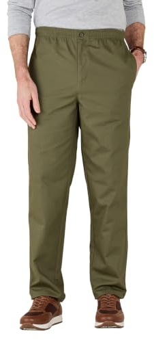 Chums Men's Cotton Rugby Trousers with Elasticated Waistband & Drawcord, Smart Casual Comfort Stretch Fitting Pants Lovat 48W / 27L