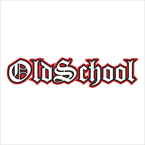 Sticker Oldschool schwarz rot I kfz390 I 15 x 3 cm I Auto-Aufkleber Fahrrad-Aufkleber Motorrad-Aufkleber Mofa Roller Notebook Laptop I wetterfest