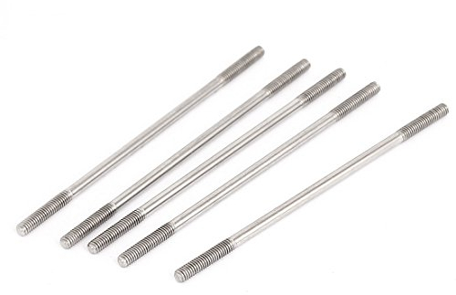 sourcing map 5 Stück Doppelend Gewindestift Schraube M4x100mm aus Edelstahl