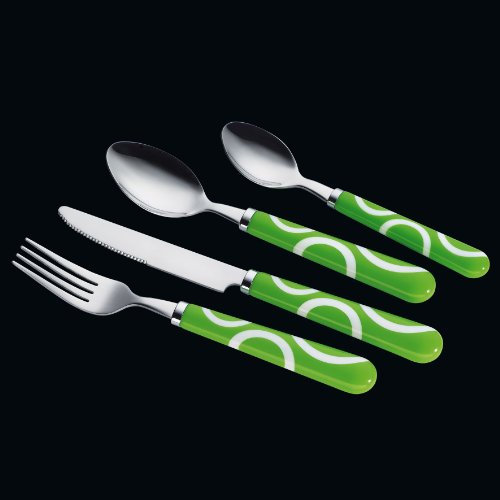 Cilio 126075 Besteckserie Circle Kaffeelöffel 17 cm, grün