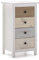 VS Venta-stock Chiffonnier Nuit 4 tiroirs dans Les tiroirs Blancs et Multicolores