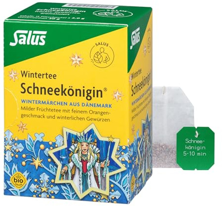 Salus Wintertee Schneekönigin 1x 15 Filterbeutel (30g) | Bio-Früchte-Gewürztee mit feinem Orangengeschmack und winterlichen Gewürzen
