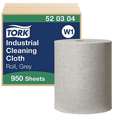 Tork 520304 Industrie Reinigungstücher für W1 Bodenständer- und Wandhalter-System / 1-lagige Putztücher in Grau / Premium Qualität / 1 x 361 m