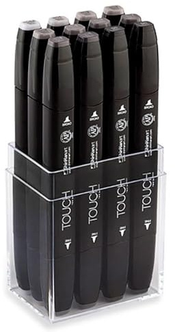 Shin Han : Touch Twin 12 Marker Pen Set : Warm Grey