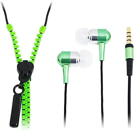 LogiLink HS0023 Zipper In-Ear Kopfhörer mit Mikrofon neon grün