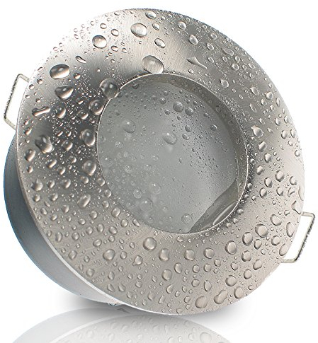 trendlights24 Nautic IP65 Bad Decken Einbauleuchte Edelstahl rund für 12V 230V LED Halogen Einbaustrahler für Dusche, Nassraum Feuchtraum & außen