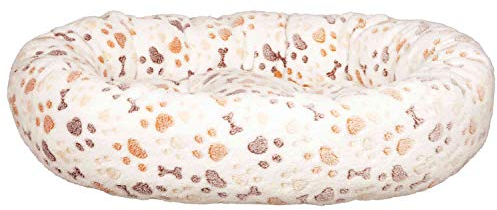 TRIXIE Hundebett Lingo 60 × 55 cm in weiß/beige - Hundekissen mit weichem Softfleece-Bezug - Hundekorb für mittelgroße Hunde - rutschfest - 37686