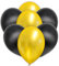 Premium Luftballons in Schwarz Gold - Made in DE - 100% Naturlatex & 100% biologisch abbaubar - 50 Stück - Geburtstag Party Karneval - für Helium geeignet - twist4®