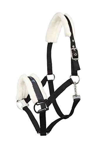 Pfiff 101515 Halfter mit Kunstfell unterlegt, Pferdehalfter Pony Full Cob