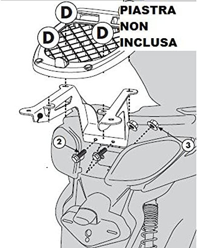 Givi Support pour Valise Top Case Monolock Yamaha X-Max 125-250 (10>13)/MBK Skycruiser 125 (10>12)