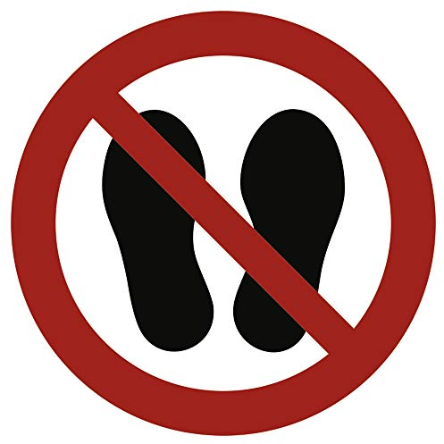 Aufkleber Betreten der Fläche verboten gemäß ASR A1.3/ DIN 7010 Folie selbstklebend 20 cm Ø (Verbotsschild) praxisbewährt, wetterfest