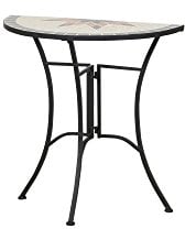 Siena Garden Tisch Stella, 35,5x70x71,5cm, Gestell: Stahl, pulverbeschichtet in schwarz matt, Fläche: Mosaik,Tischplatte: Keramik