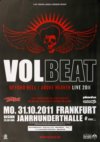 Volbeat - Live In, Frankfurt 2011 » Konzertplakat/Premium Poster | Live Konzert Veranstaltung | DIN A1 «