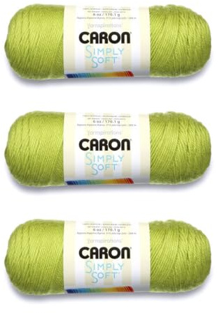 Caron Simply Soft Party Solids Yarn, Gauge 4 Medium Worsted, - 6 oz - Chartreuse