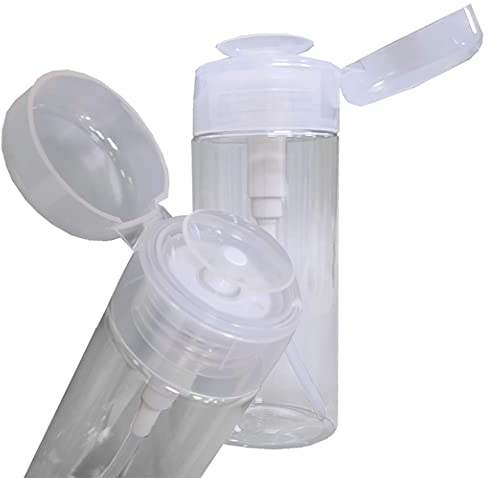 2x Pump Dispenser zum dosierten Auftragen von Nagellackentferner, Reiniger, Cleaner Pumpflasche, Kosmetex Pumpspender, 220 ml, 2 Stück