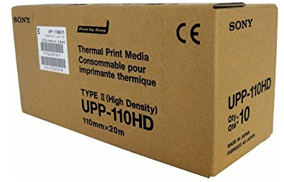 Sony UPP-110HD A6 High Density Videographic Thermal Black & White Druckpapierrollen für medizinische Ultraschalldrucker von Sony – (1 x Box mit 10 Rollen)