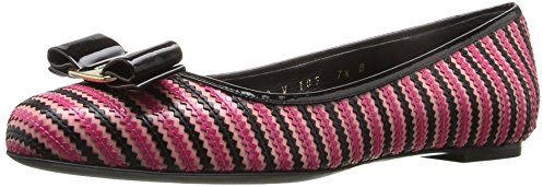SALVATORE FERRAGAMO Damen Varina Zickzag, Nero/Emeraude/Blau Indien, 9.5 B
