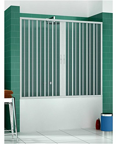 Box Vasca in PVC A Soffietto 1 Lato Due Ante CM 160/170XH150
