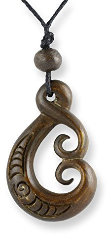 Island Piercings Halskette Amulett Anhänger Maori Design aus Knochen PB366