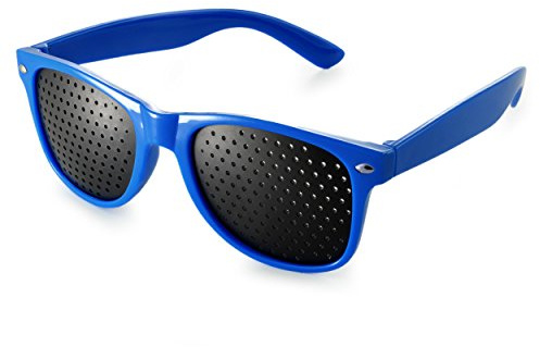Ganzoo Rasterbrille Lochbrille für Augentraining und Augenentspannung, Gitterbrille mit faltbaren Bügeln, Pinehole Glasses zur Sehkraft Übung, Alternative Lesehilfe für Nah und Fernsicht Training