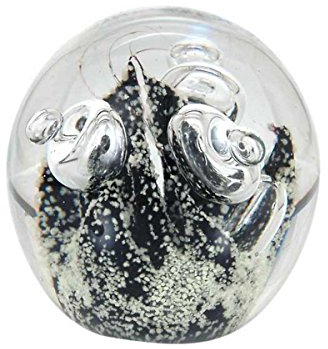 Traumkugel, Glaskugel, Briefbeschwerer, Wunschkugel Nr. 146 schwarze Skulptur Größe ca. 6,5-7,0 cm