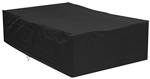 Woodside Black 8-10 Seater Rectangular Waterproof Outdoor Garden Patio Furniture Set Cover Heavy Duty 600D Material 0.8m x 3.2m x 1.9m / 2.6ft x 10.4ft x 6.2ft 5 YEAR GUARANTEE