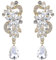 Clearine Damen Ohrringe Böhmisch Kristall Blume Hochzeit Braut Chandelier Tropfen Bling Dangle Statement Klar Gold Ton