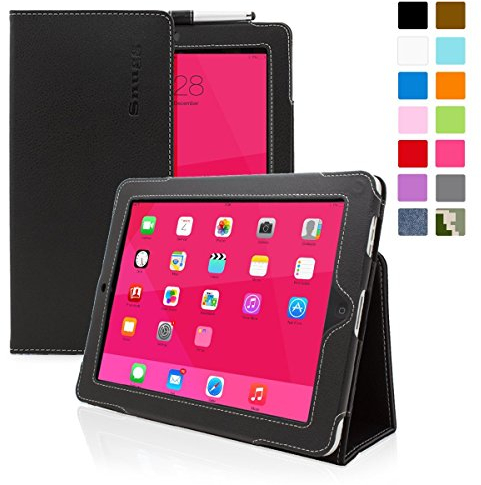 Snugg iPad 1 Case - Cover with Flip Stand (Black Leather) for Apple iPad 1