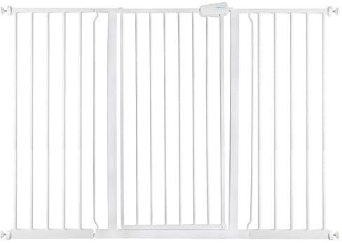 Safetots Extra Tall Metal Safety Gate Pressure Fit, 139.8cm - 147.4cm, White, 104cm in Height, Extra Tall Stair Gate, Tall Baby Gate, Easy Installation