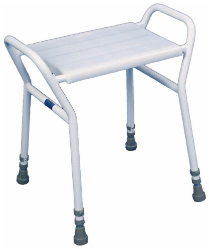 Aidapt Height Adjustable Shower and Bath Stool with Anti Slip Feet, Easy Clean Surface and Hand Grip to Aid Stability. For Users Who are Elderly, Disabled, Pregnant or Unsteady on their Feet