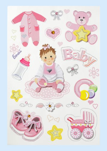 Hobbyfun Creapop Sticker * Baby Girl - Taufe - Geburt * Aufkleber