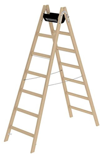 Holz-Stehleiter 7 Sprossen Arbeitshöhe bis ca. 3,30 m