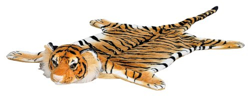 infactory Tigerfell: Kuschliger Webpelz-Vorleger Königstiger, 170 cm (Teppich, Tigerfell mit Kopf, Katzen)