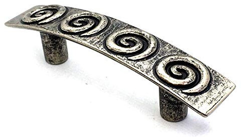 1 x Antique Pewter Effect 64mm Chunky Aztec Swirl Cupboard Cabinet Handle by Swish.