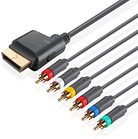 TNP Xbox 360 AV Component Composite Cable, 6 Feet, Supports High-Definition Audio & Video, Compatible With Microsoft Xbox 360 / XBOX 360 Slim