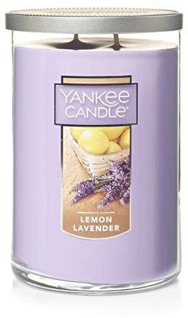Yankee Candle Bicchiere grande con 2 stoppini e lavanda limone