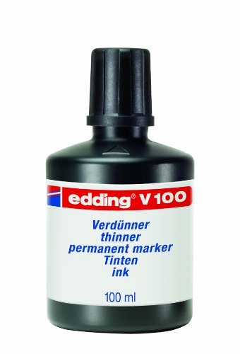 edding V 100 Verdünner Permanentmarker Nachfülltinte - transparent - 1000 ml - zum Aufhellen der Farbe und Entfernen eingetrockneter Permanentmarkertinte