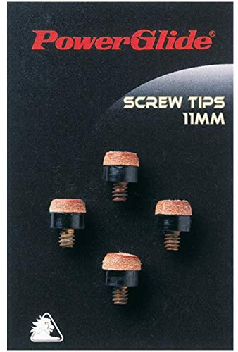 POWERGLIDE Snooker or Pool Screw in Cue Tips | 11mm Diameter | 4 Tips
