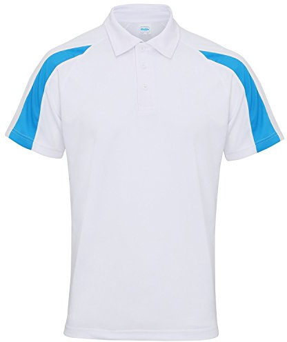 AWDis JC043 Contrast Cool Polo Arctic White/Fire Red S