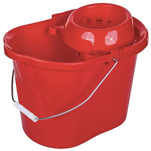 La Briantina Secchio Lavapavimenti con Strizzatore, in Plastica, Rosso, Capacità 15 Litri