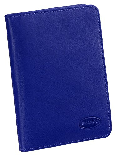 Branco Leder Ausweisetui Ausweishülle Kreditkartenetui Ausweismappe Kartenetui KFZ Mappe Etui Farbe Royalblau