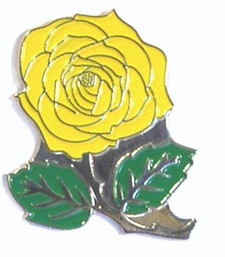 Metal Enamel Pin Badge English Rose in Yellow