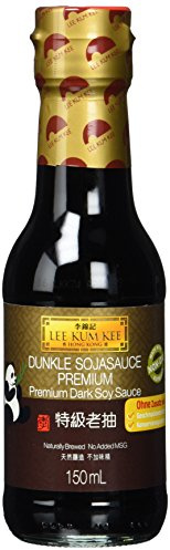 Lee Kum Kee Soja-Sauce dunkel (aus China, natürlich gebraut, ohne Geschmacksverstärker, würzig), 6er Pack (6 x 150ml)