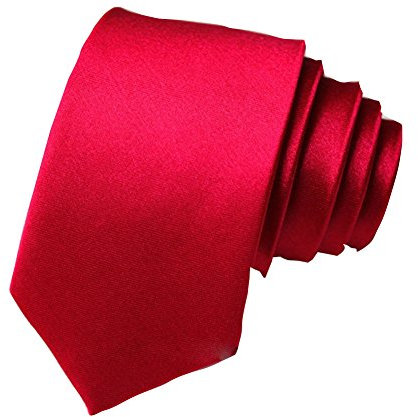 I LOVE DIY Cravate Slim Hommes 5cm - Cravates élegante mince faite à la main pour costume mariage chemises soirée (rose foncé)