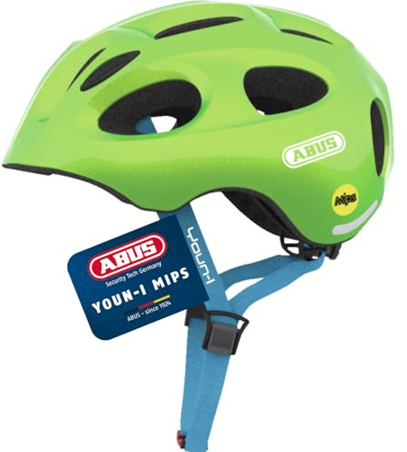ABUS Kinderhelm Youn-I MIPS - Fahrradhelm mit Licht, Reflektoren und Aufprallschutz (MIPS) - für Mädchen und Jungen